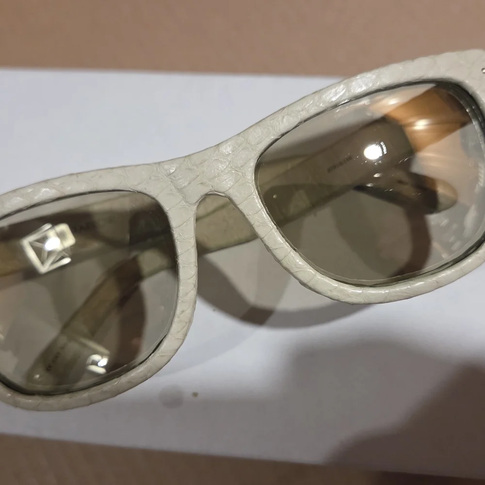 Linda Farrow Python Sunglasses Women's Light Greenish Frame Authentic Designer - Picture 3 of 16